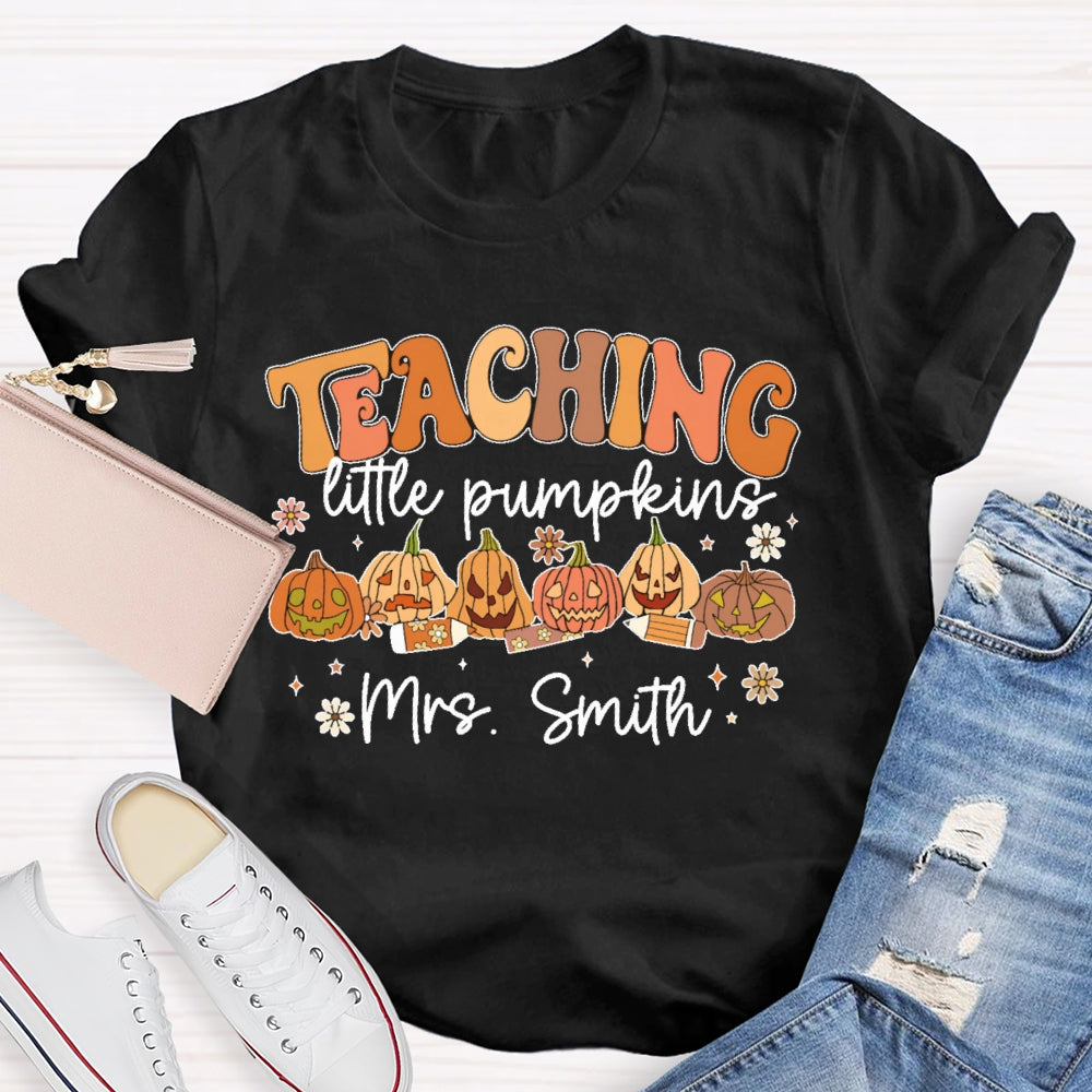 Personalized Name Teachinglife Pumpkins T-shirt