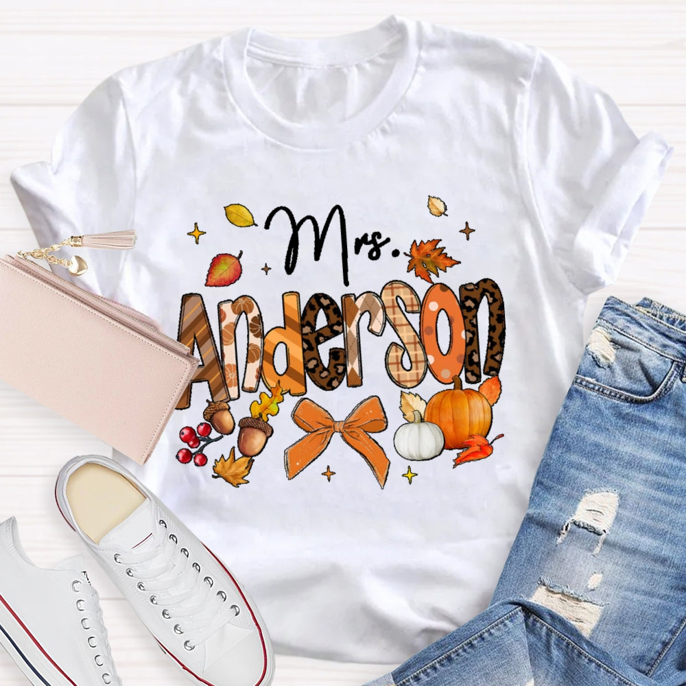 Personalized Name Autumn Pumpkin Funny T-shirt