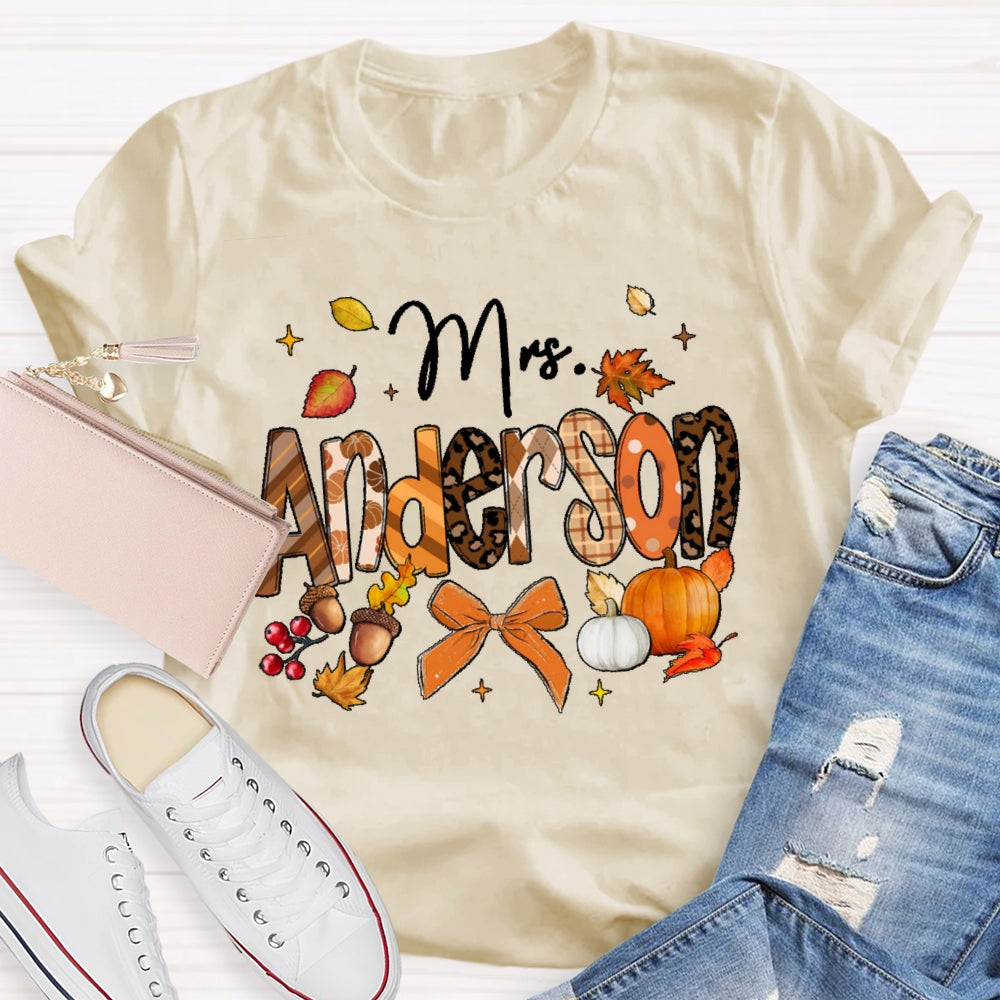 Personalized Name Autumn Pumpkin Funny T-shirt