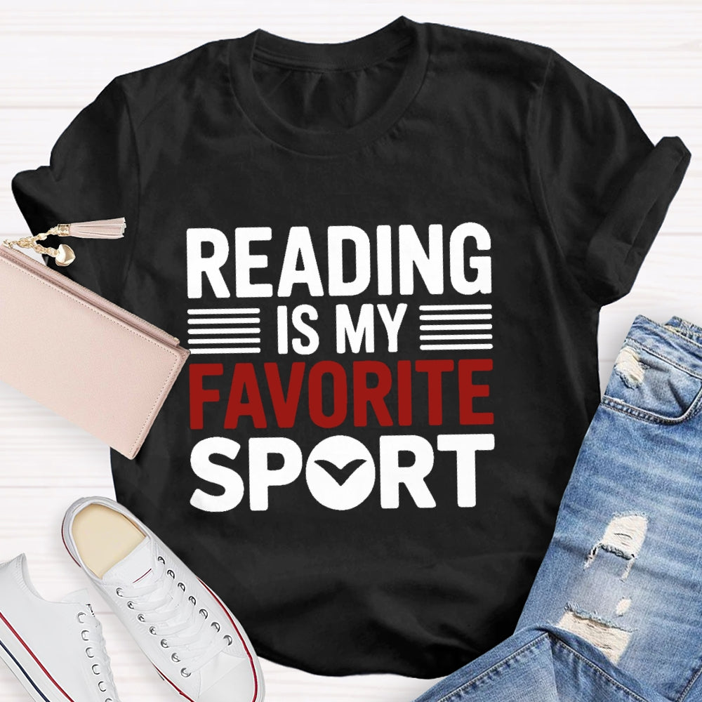 Reading Is My Favorite Sport Letters T-shirt