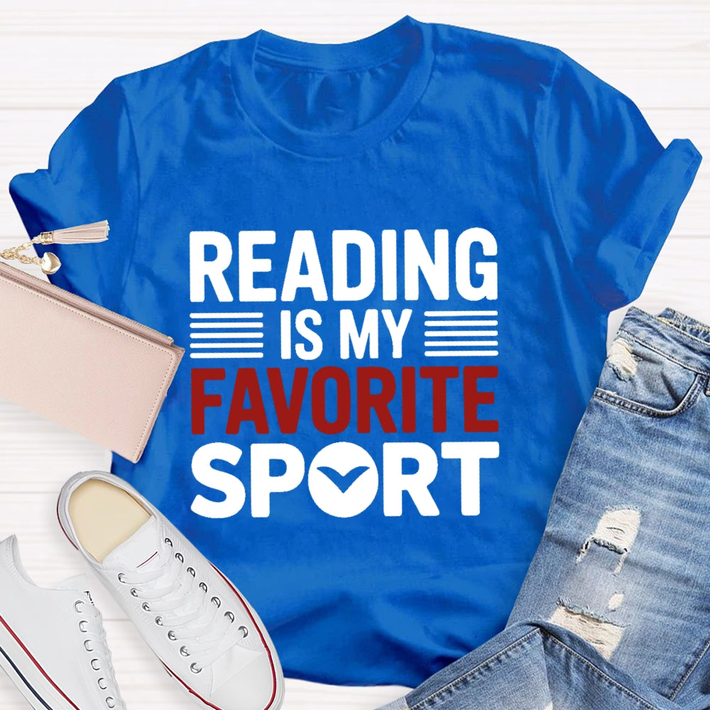 Reading Is My Favorite Sport Letters T-shirt
