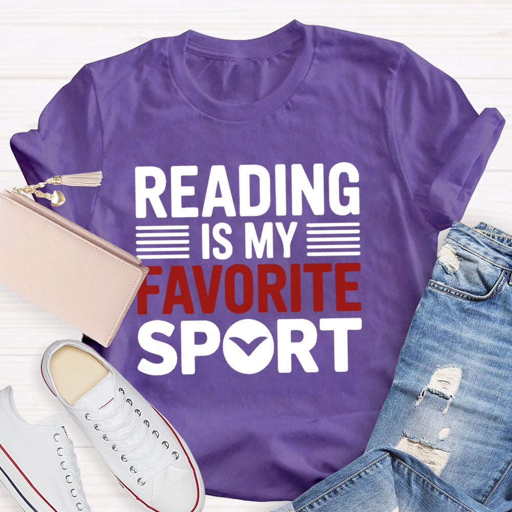 Reading Is My Favorite Sport Letters T-shirt