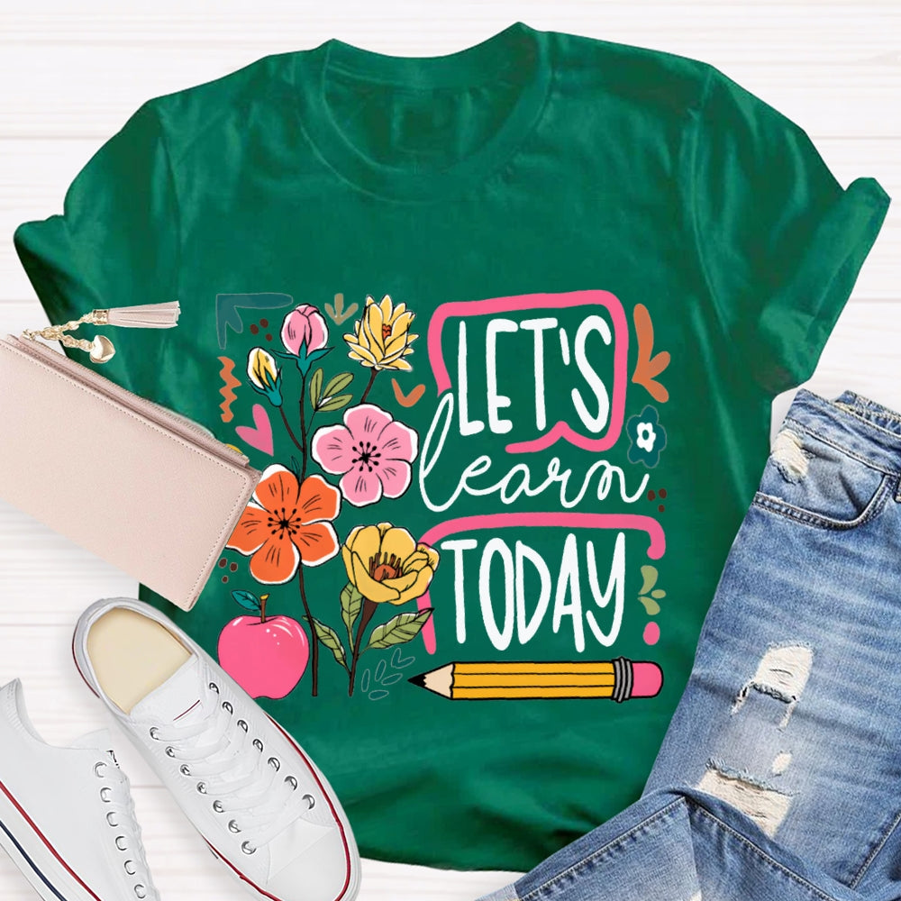 Let'S Learn Today Flowers And Apple Pencil T-shirt