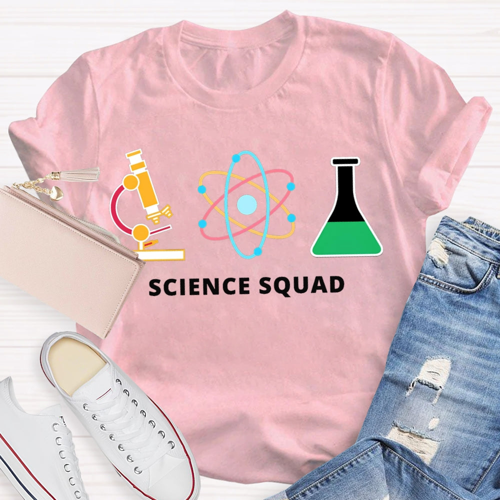 Science Squad Reagent Bottles Teacher T-shirt