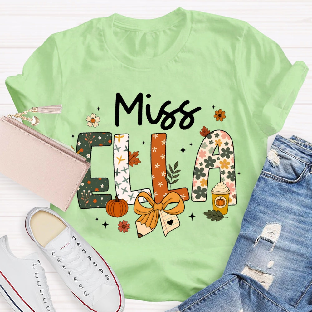 Personalized Name Pumpkin Milk Tea Funny Halloween T-shirt
