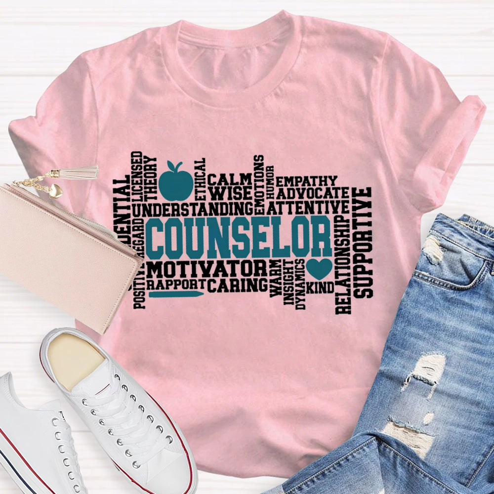 Counselor Motivator Understanding Calm Wise Supportive T-shirt