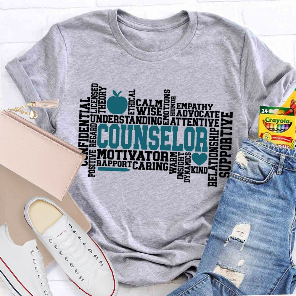 Counselor Motivator Understanding Calm Wise Supportive T-shirt