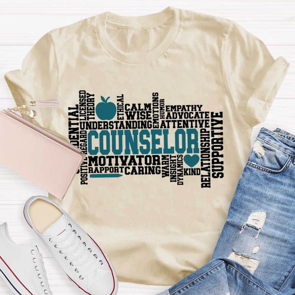 Counselor Motivator Understanding Calm Wise Supportive T-shirt