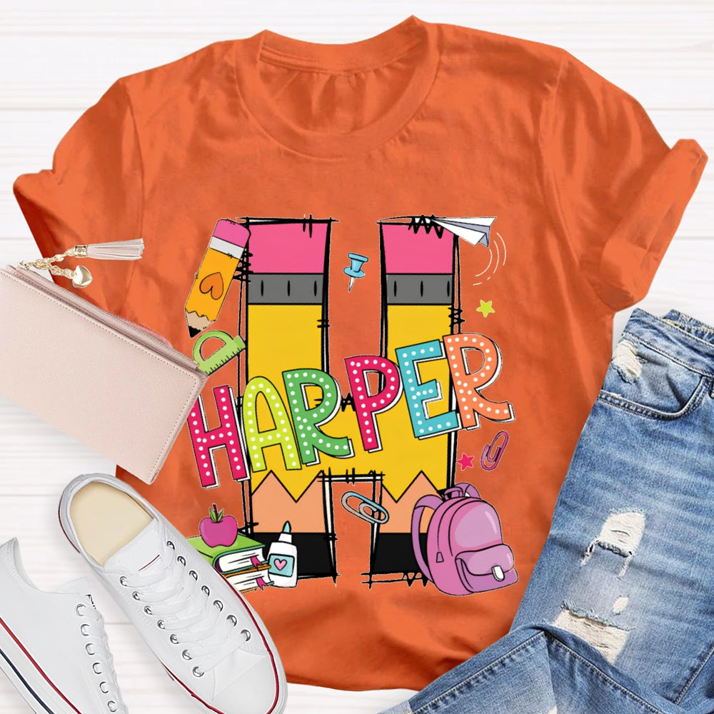 Personalized Name H Is For Harper T-shirt
