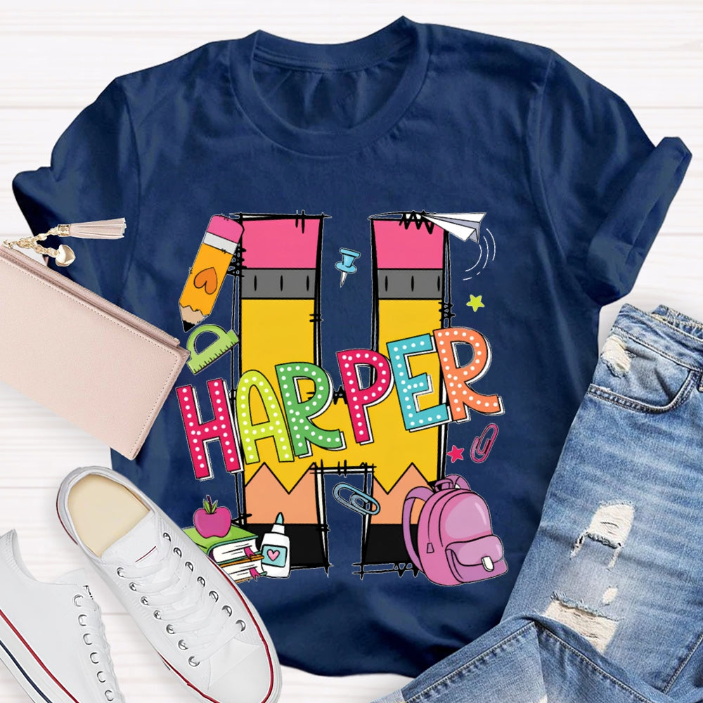 Personalized Name H Is For Harper T-shirt