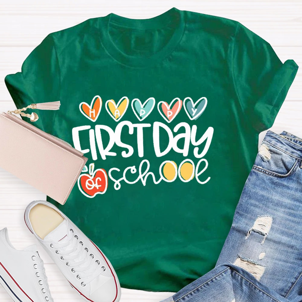 Happy First Day Of School Shirt Boy Girl Back To School Funny T-shirt