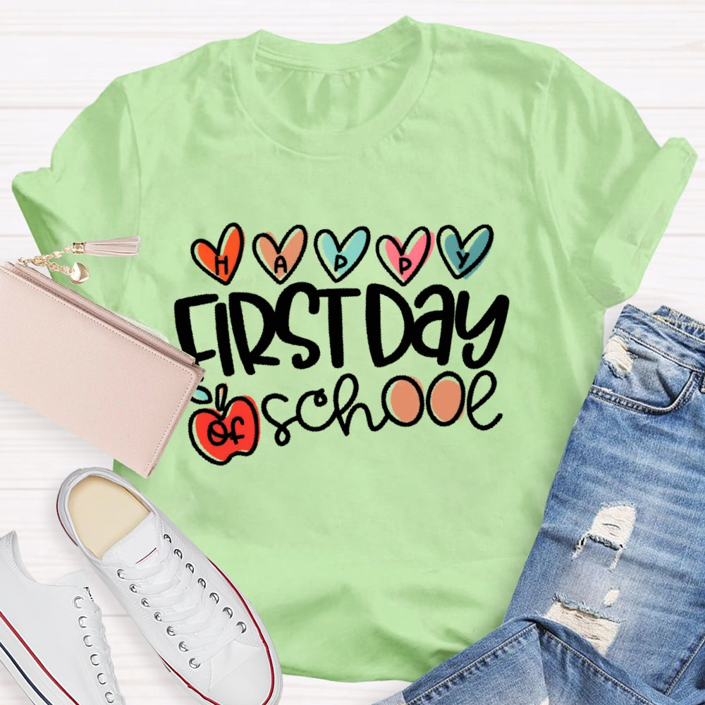 Happy First Day Of School Shirt Boy Girl Back To School Funny T-shirt