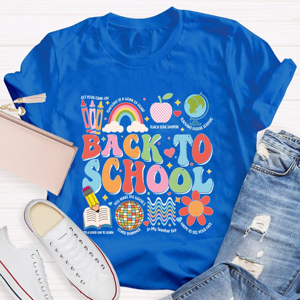 Back To School Colorful Letters Funny Teachers T-shirt