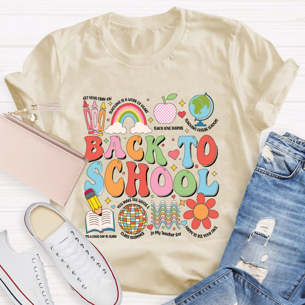 Back To School Colorful Letters Funny Teachers T-shirt