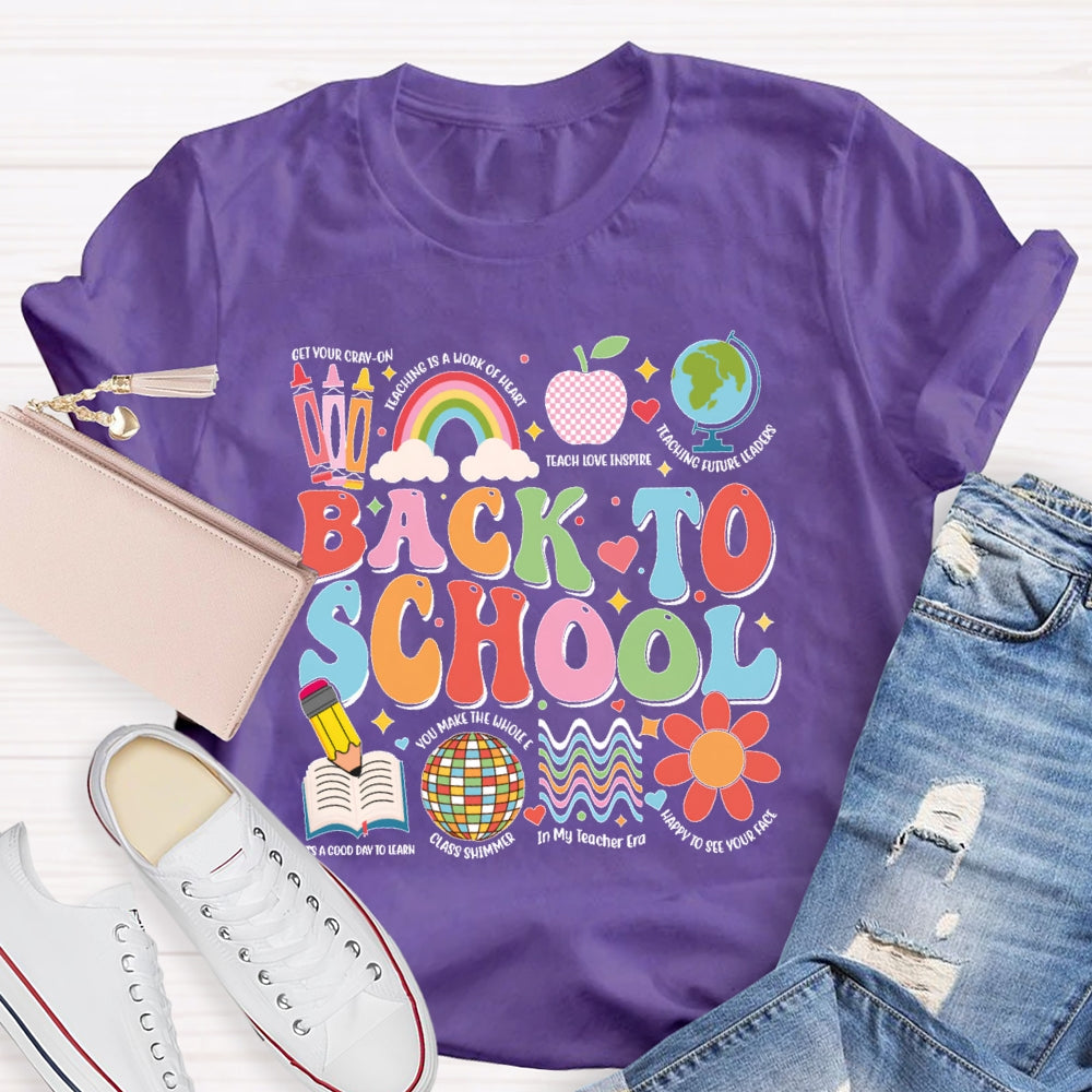 Back To School Colorful Letters Funny Teachers T-shirt
