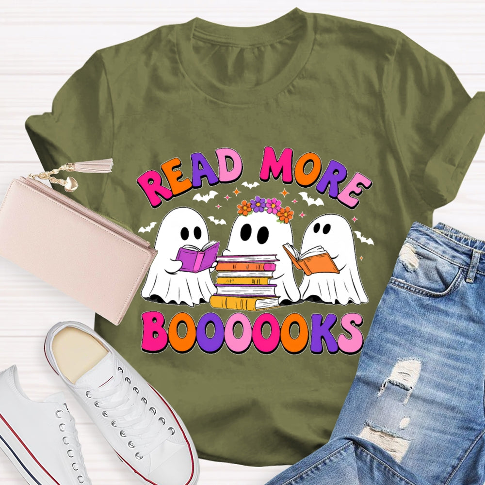 Read More Books  Halloween Colored Letters T-shirt