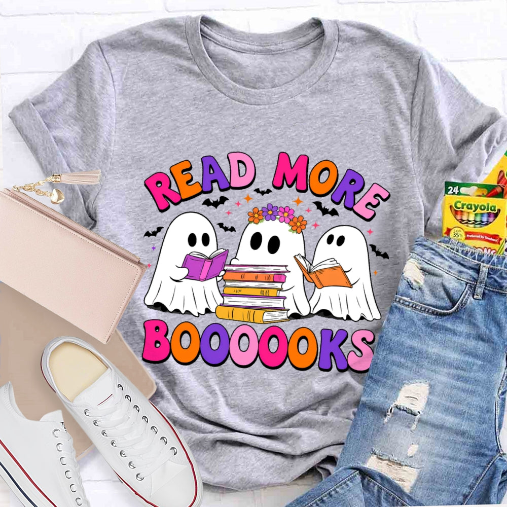 Read More Books  Halloween Colored Letters T-shirt