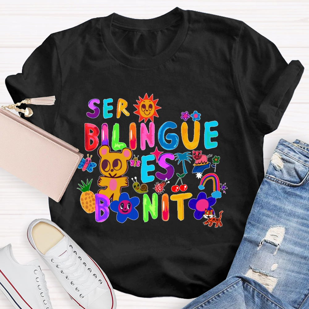 Ser Bilingüe Es Bonito Colorful   Spanish T-shirt