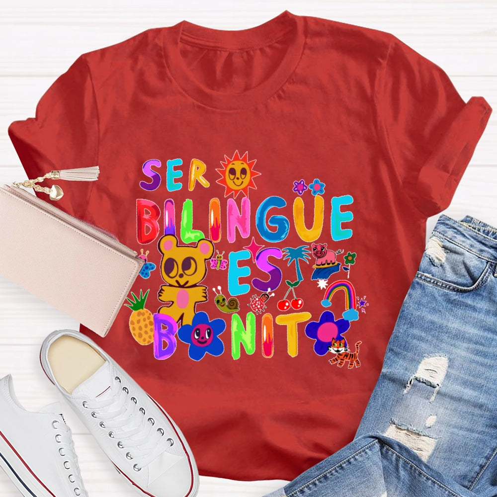 Ser Bilingüe Es Bonito Colorful   Spanish T-shirt