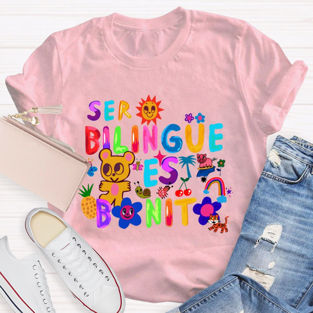Ser Bilingüe Es Bonito Colorful   Spanish T-shirt