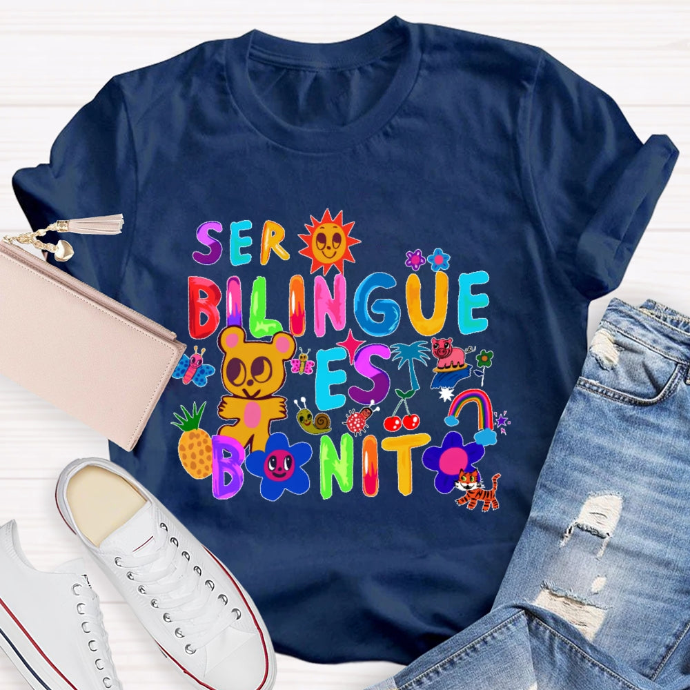 Ser Bilingüe Es Bonito Colorful   Spanish T-shirt
