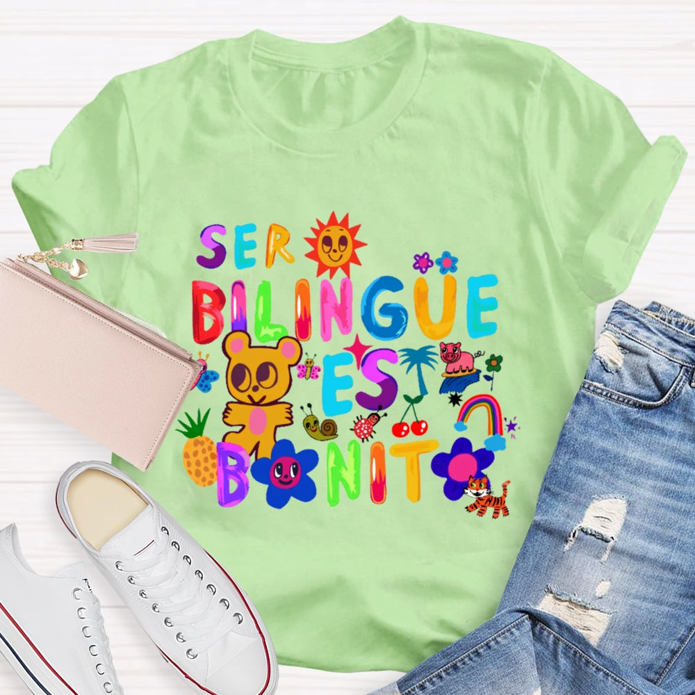 Ser Bilingüe Es Bonito Colorful   Spanish T-shirt