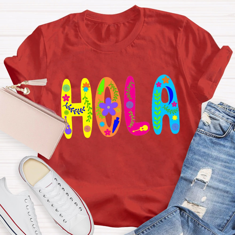 Vintage Floral Hola T-Shirt