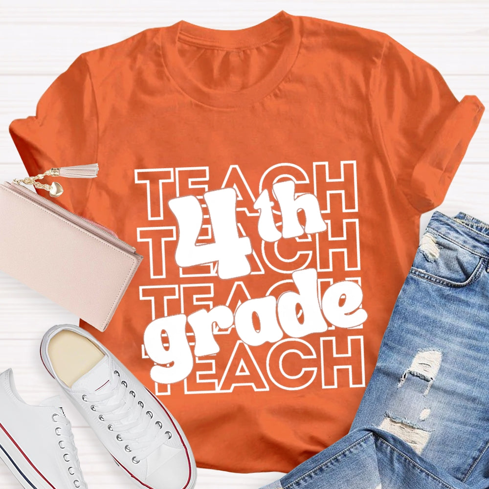 Personalized Grade Teach 4th Grade T-Shirt