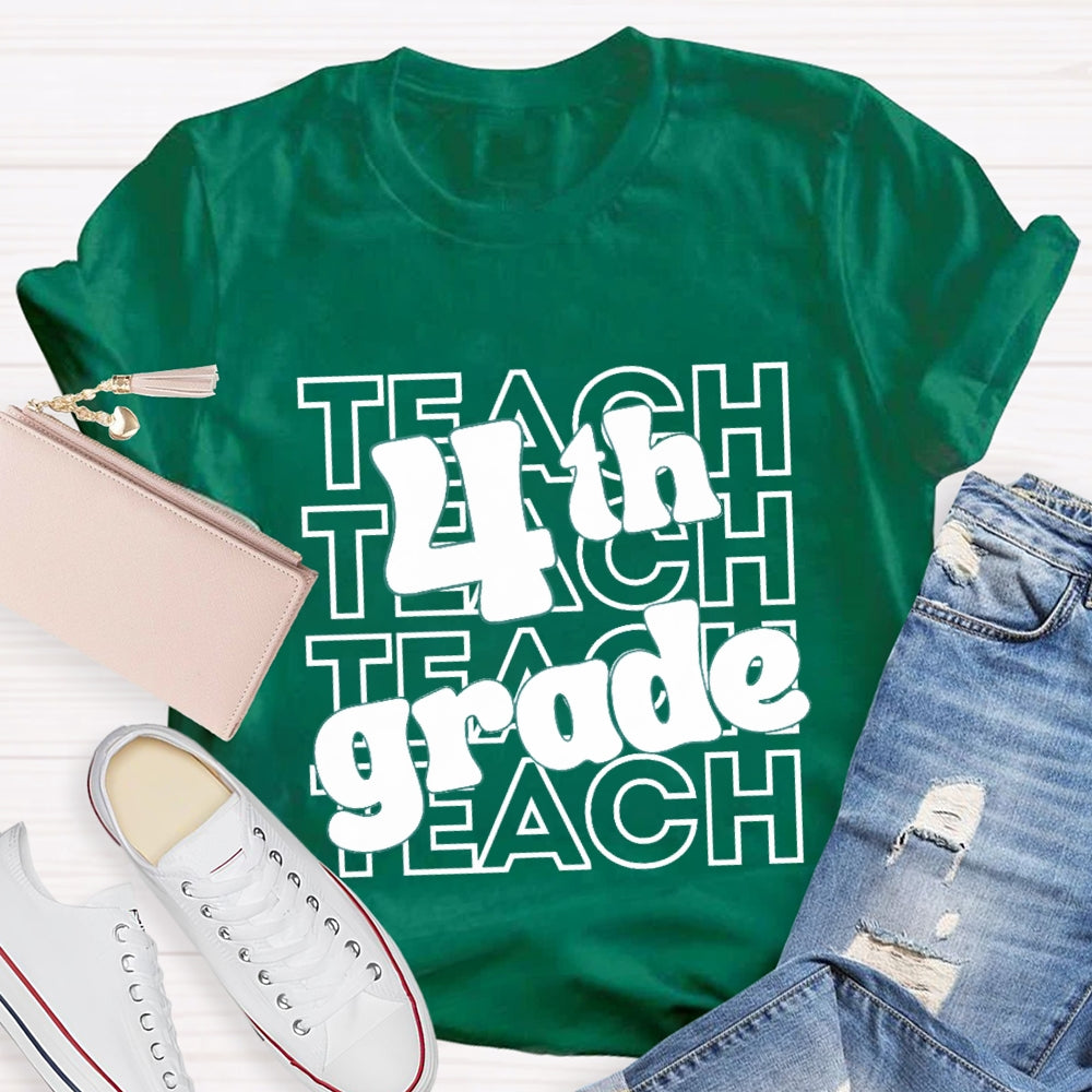 Personalized Grade Teach 4th Grade T-Shirt