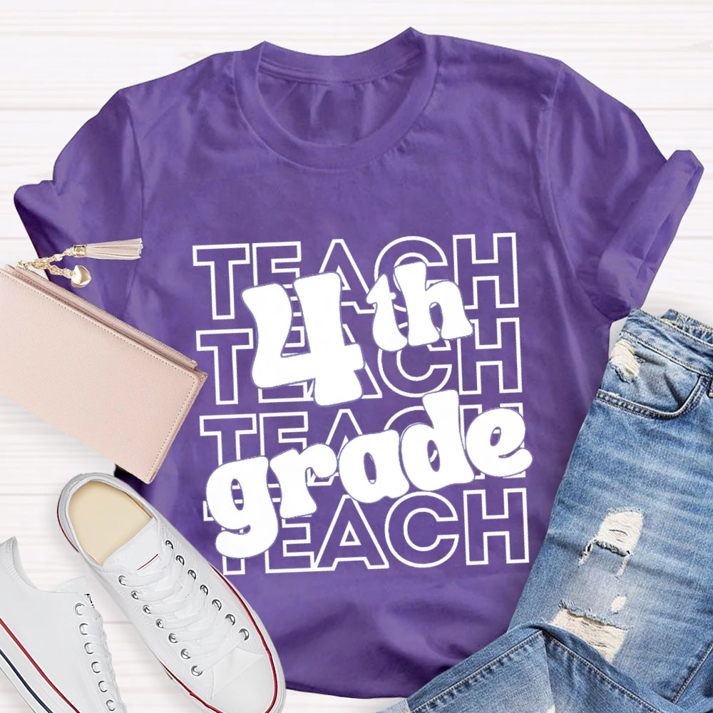 Personalized Grade Teach 4th Grade T-Shirt