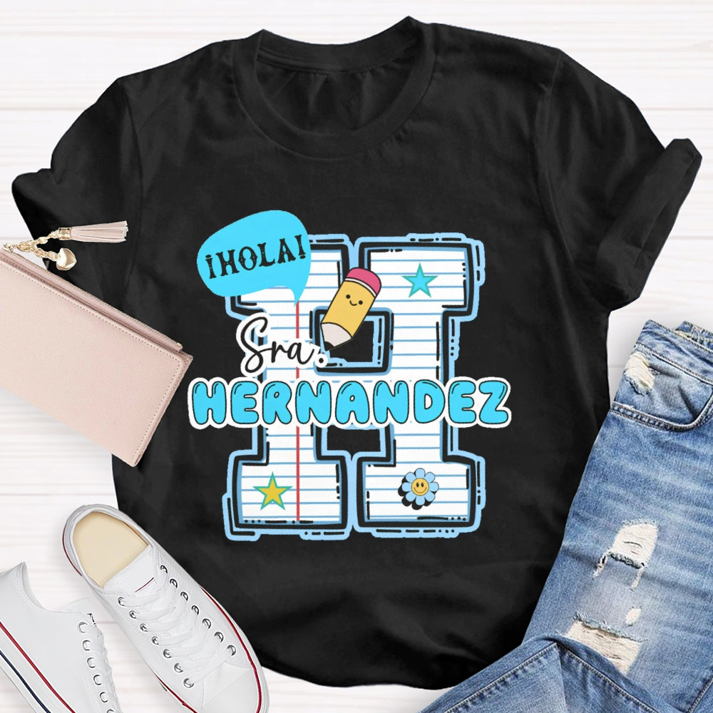 Personalized Name Hola Funny T-shirt