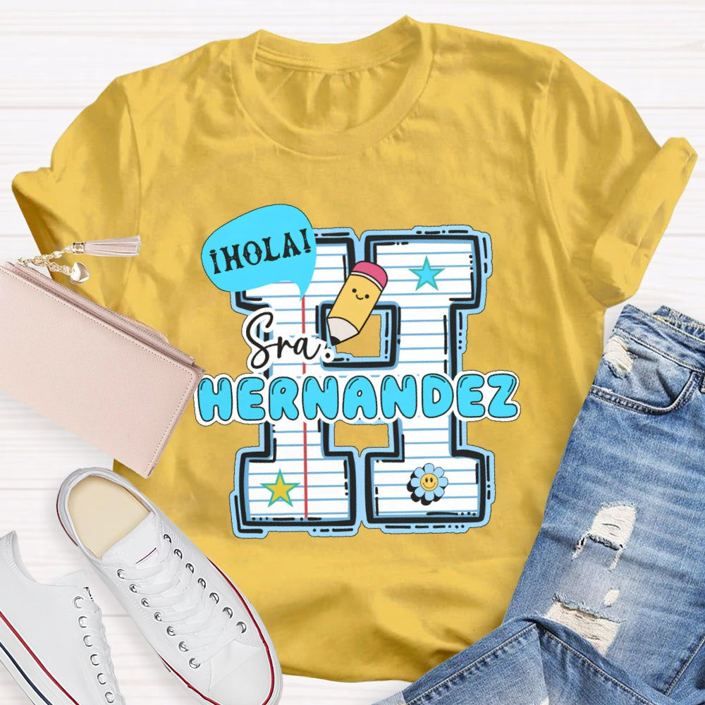 Personalized Name Hola Funny T-shirt