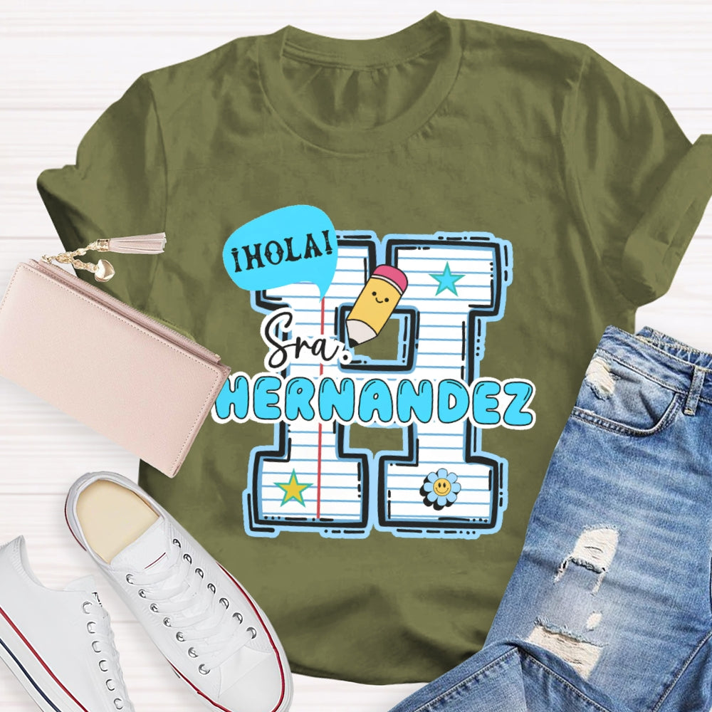 Personalized Name Hola Funny T-shirt