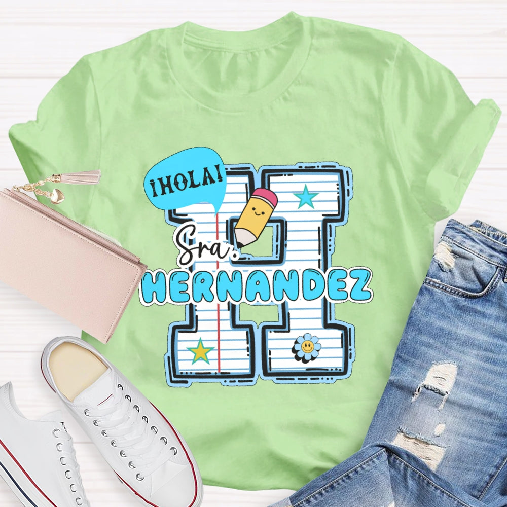 Personalized Name Hola Funny T-shirt