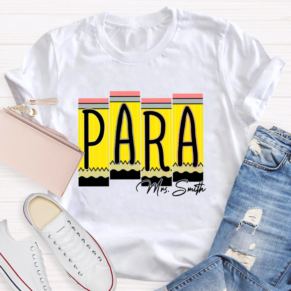 Personalized Name Para  Funny Letters T-shirt