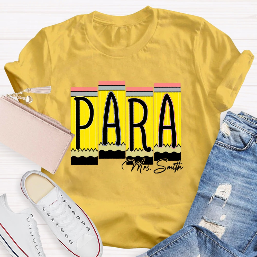 Personalized Name Para  Funny Letters T-shirt