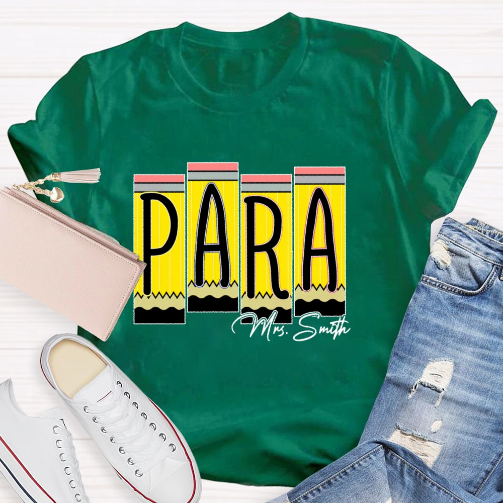 Personalized Name Para  Funny Letters T-shirt