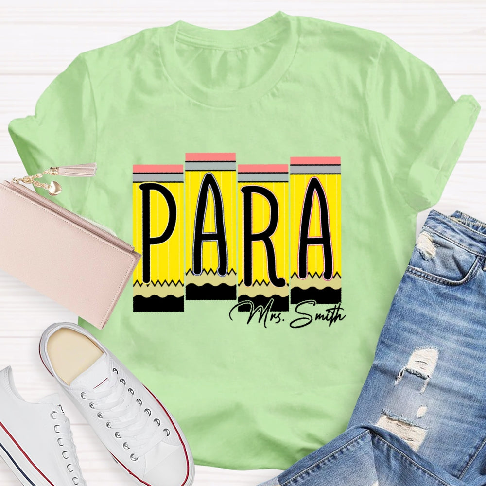 Personalized Name Para  Funny Letters T-shirt