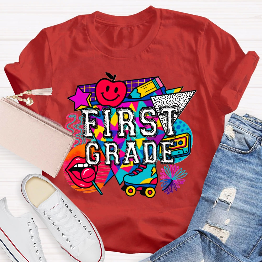 Personalized Grade First Grade Sexy Red Lips And Apple T-shirt