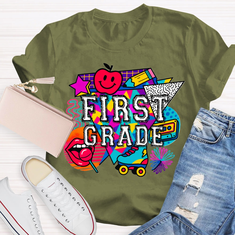 Personalized Grade First Grade Sexy Red Lips And Apple T-shirt