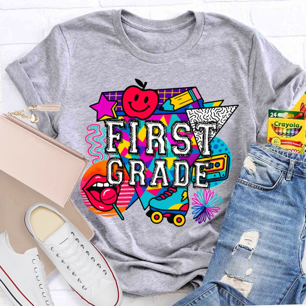 Personalized Grade First Grade Sexy Red Lips And Apple T-shirt