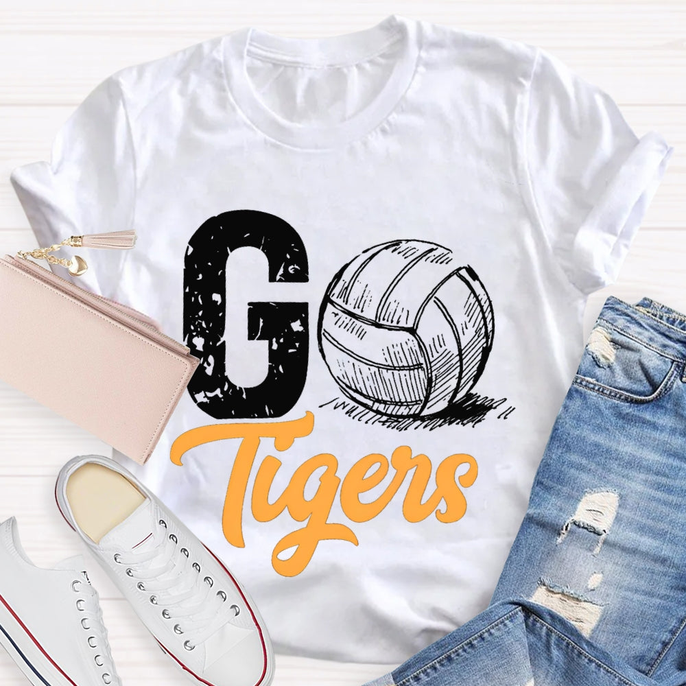 Personalized Mascot Go Tigers Football Match T-shirt