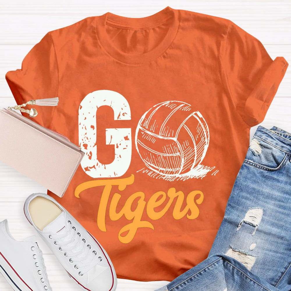 Personalized Mascot Go Tigers Football Match T-shirt