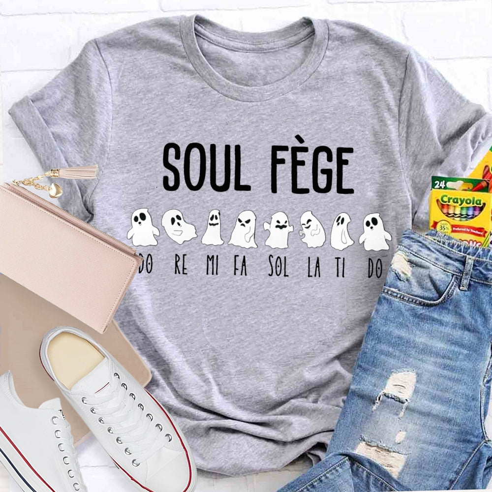 Soul Fege A Group Of Cute Little Ghosts Music Teacher Funny Halloween T-shirt