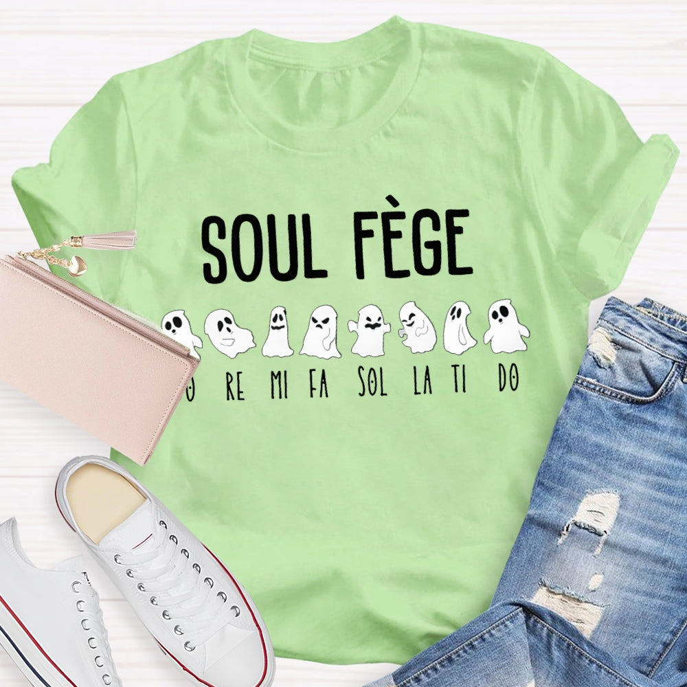Soul Fege A Group Of Cute Little Ghosts Music Teacher Funny Halloween T-shirt