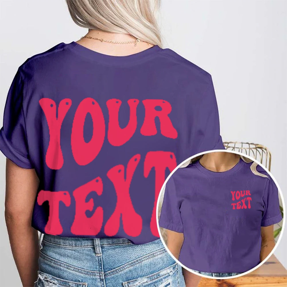 Personalized Your Text Funny Double Printed T-shirt