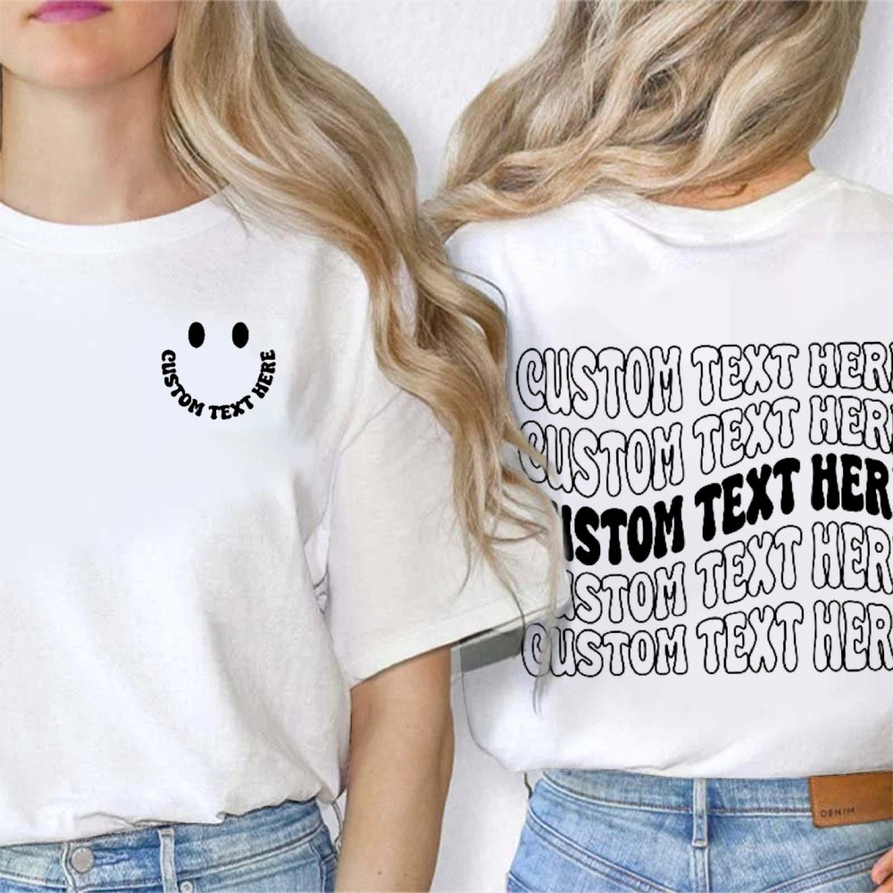 Personalized Custom Text Here  Double Printed T-shirt