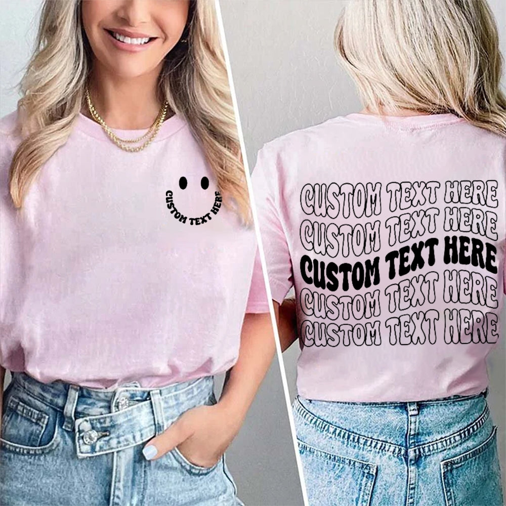 Personalized Custom Text Here  Double Printed T-shirt
