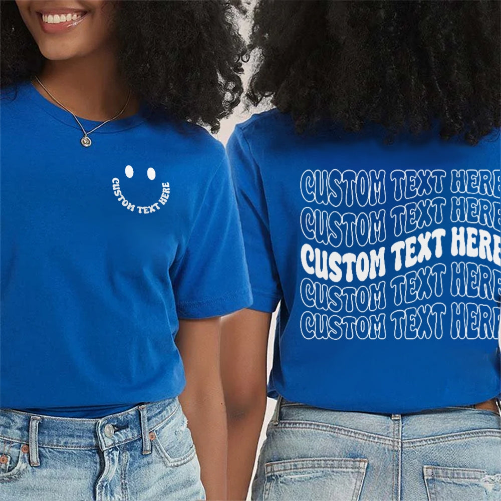 Personalized Custom Text Here  Double Printed T-shirt