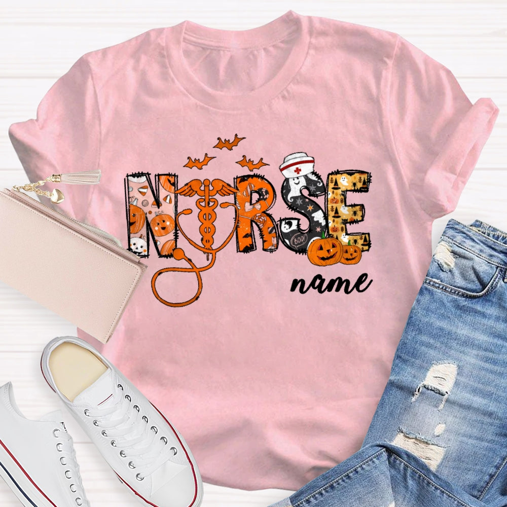 Personalized Name Nurse Halloween T-shirt